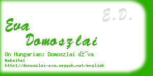 eva domoszlai business card